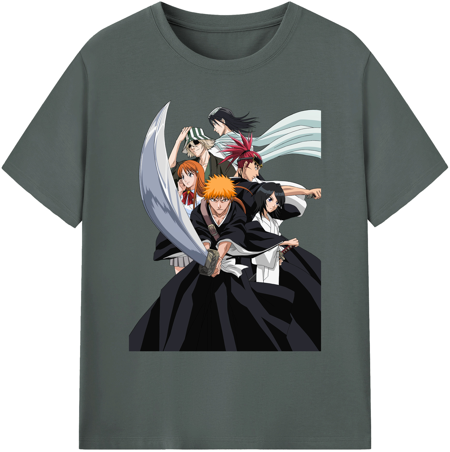 （画像用） ブリーチ 黒崎一護（くろさき いちご）BLEACH Kurosaki Ichigo 綿100％ メンズ半袖Tシャツ｜肌触りやわらか＆通気性